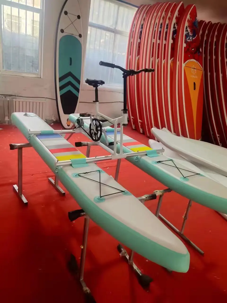 Double Person Inflatable Floating Water Bike Inflatable Cycle Water