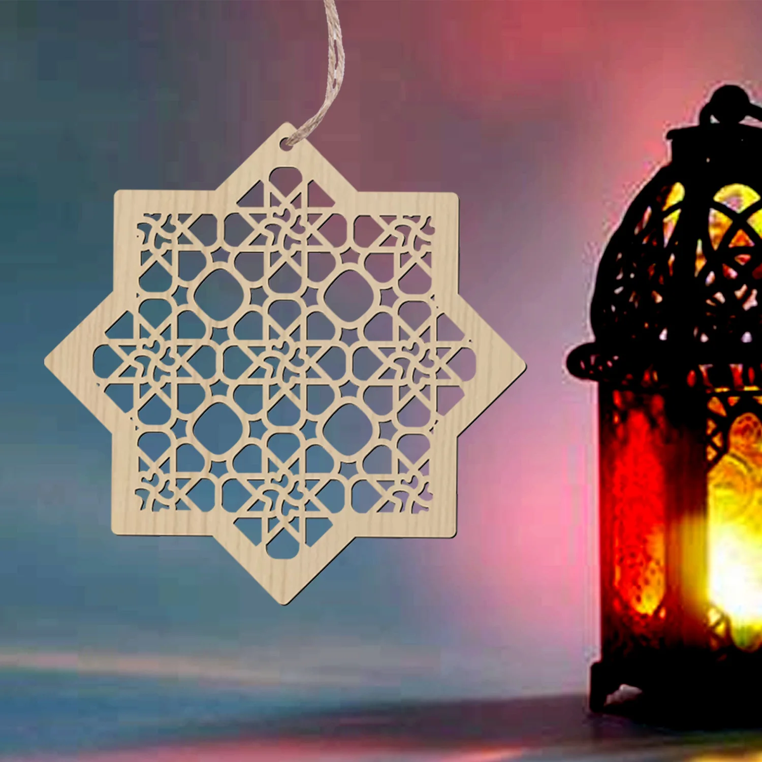 Ramadan Decorazioni per Casa, 3D DIY Eid Mubarak Autoadesivo Stickers Art Decor per la Finestra Della Parete, Ramadan Kareem Luna Stella Lanterne Acriliche Decalcomanie per Islamici Musulmani Al-Fitr