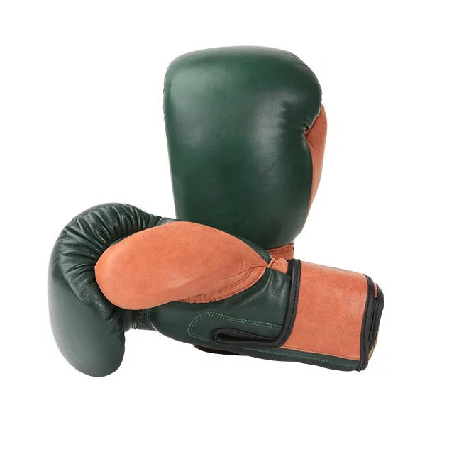 High Quality Cowhide Leather Buckle Type Boxing Gloves with Latex Liner Print OEM Logo for Fighting Kickboxing