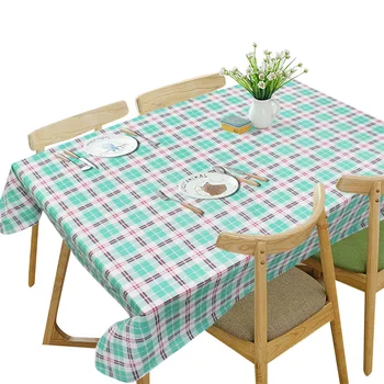 Printed Simple Line Rectangle Peva Dining Table  Waterproof Striped Decor Home Party Events Table Cover