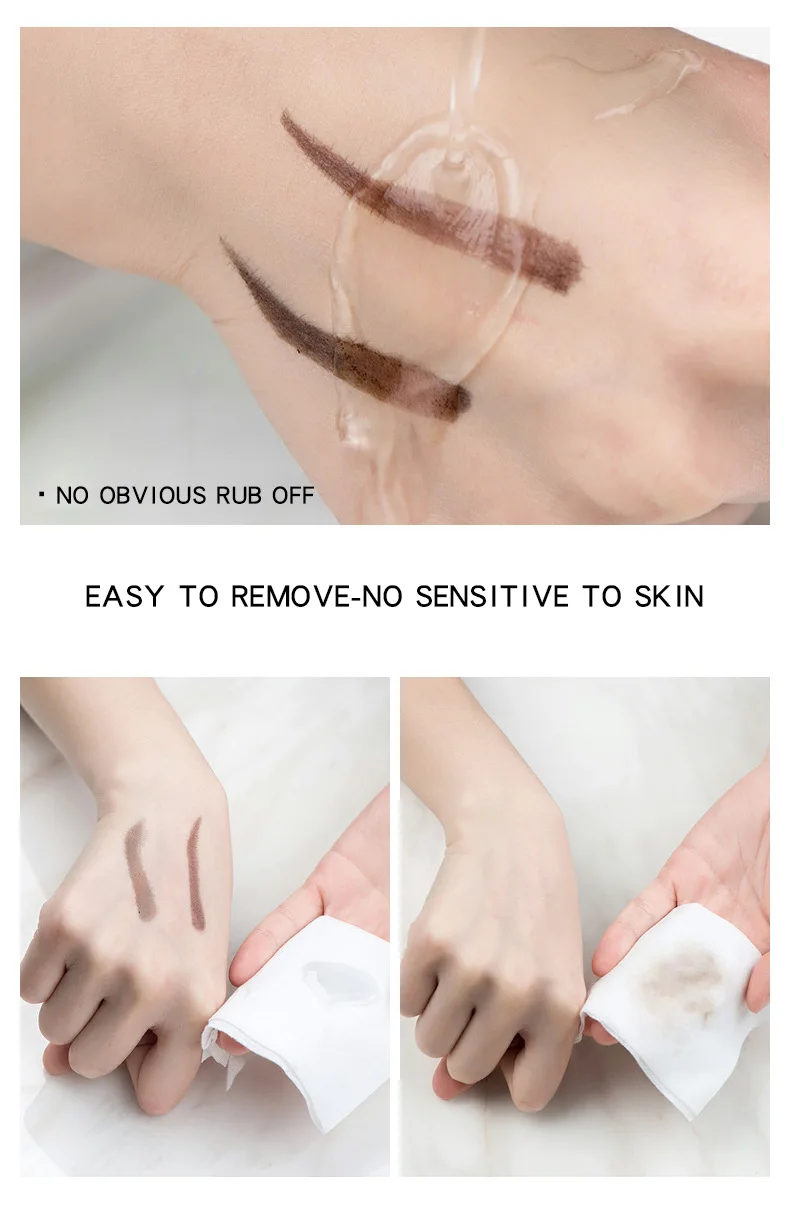 Pudaier Eyebrow Tint Cosmetics Long Lasting Paint Tattoo Eyebrow Waterproof Black Brown Eyebrow Pencil Makeup Set