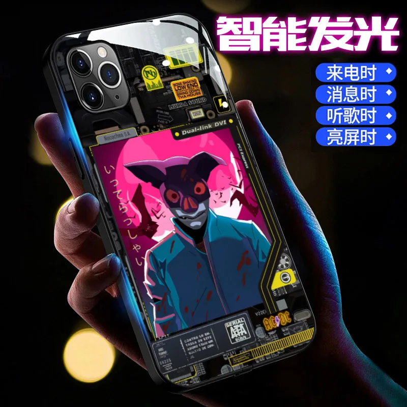 Custom Intelligent sound control LED luminous printing and designer phone case for iphone 13 luxury phone case 2021