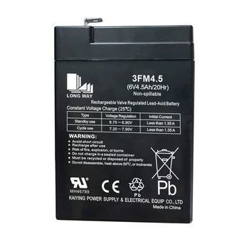 LONGWAY 6V4.5Ah 3FM4.5 GEL Battery Long Cycle Life General Series AGM Technology Sealed Lead Acid Battery for Golf Carts UPS