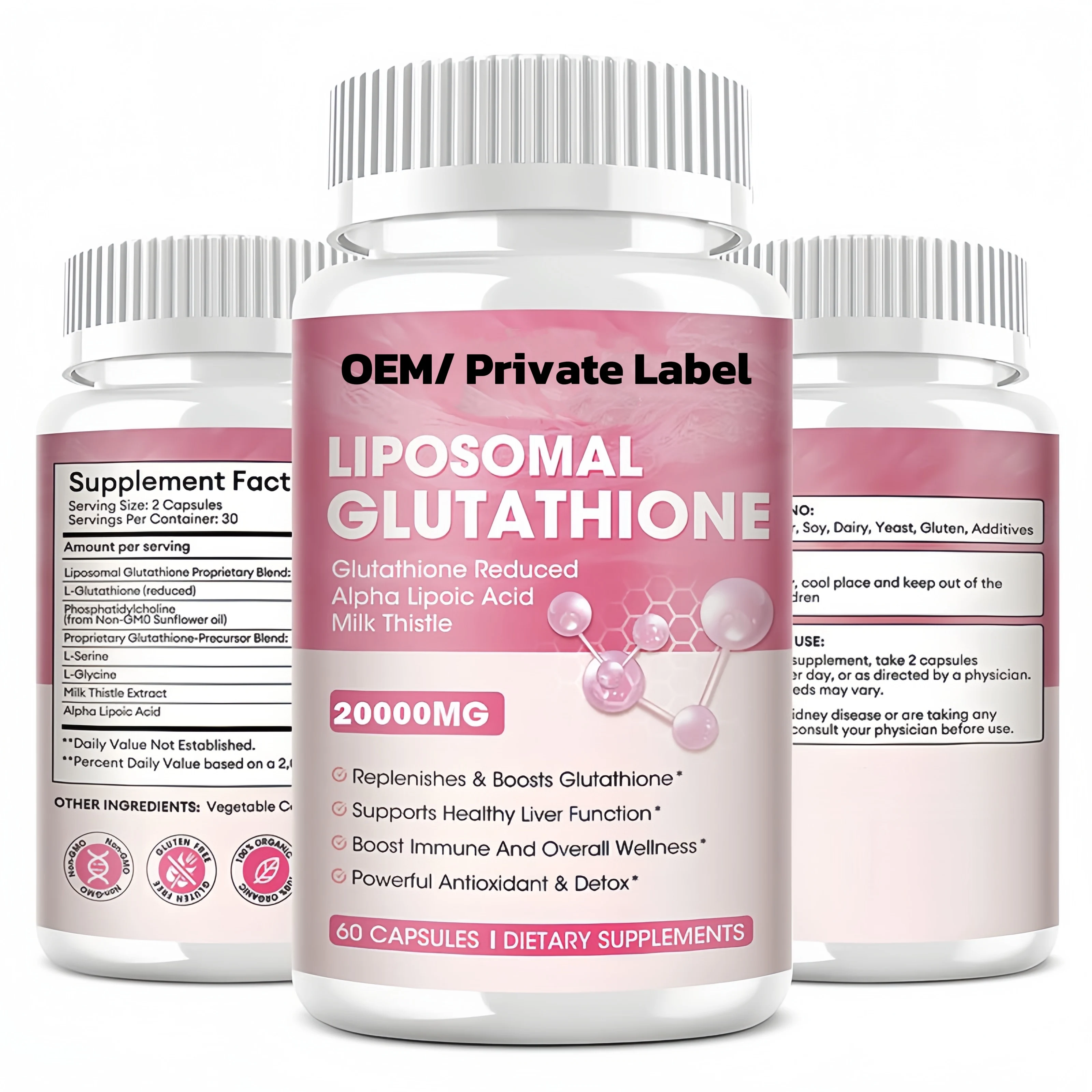 Whitening Supplement L-Glutathione Capsules Wholesale Price