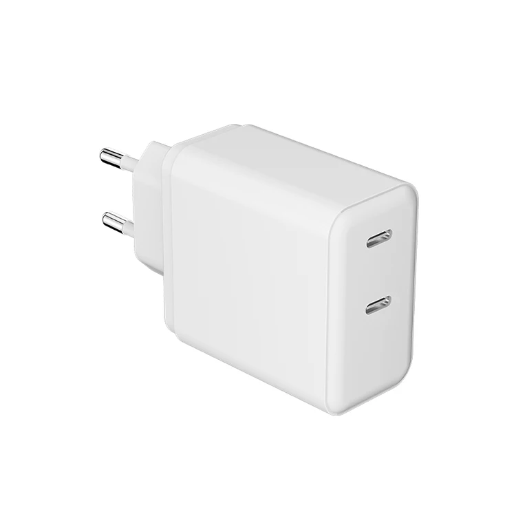 Wholesale PD65W Fast Charging Foldable USB Wall Charger Built-in Dual USB-C Ports for Laptop Multi-port Charger i20-65W