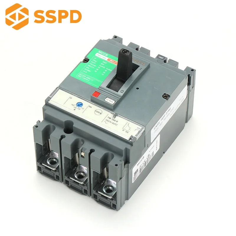 SSPD MCCB Auxiliary Contact Circuit Breaker 3 Phase of CVS 160A with Electrical Switch