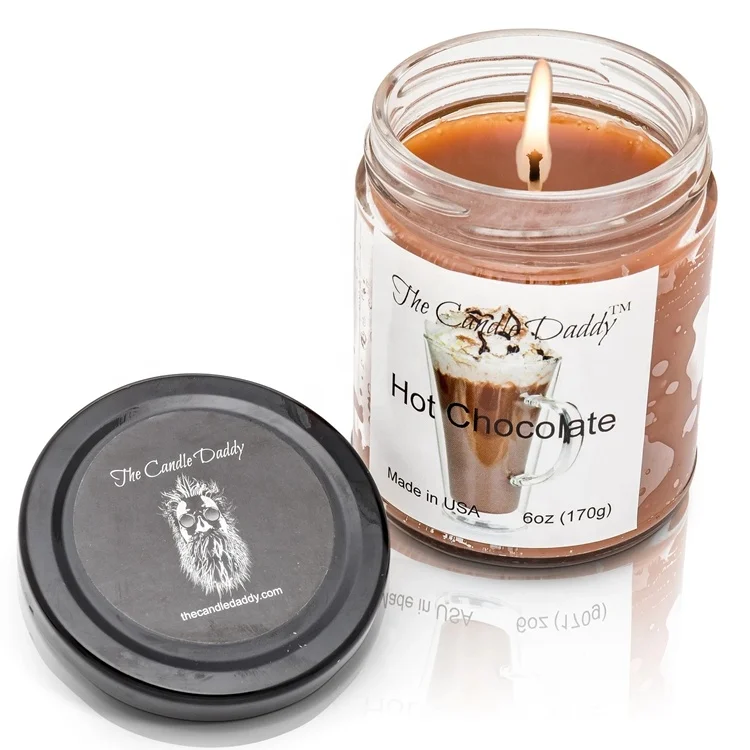 Hot Chocolate Cocoa Scented Candle With Private Custom Label Buy Chocolate Scented Candle Candle Scented Luxury Luxury Hot Chocolate Cocoa Scented Candle Private Custom Label Strong Smell Wholesale Factory Soy Paraffin Vegetable Wax