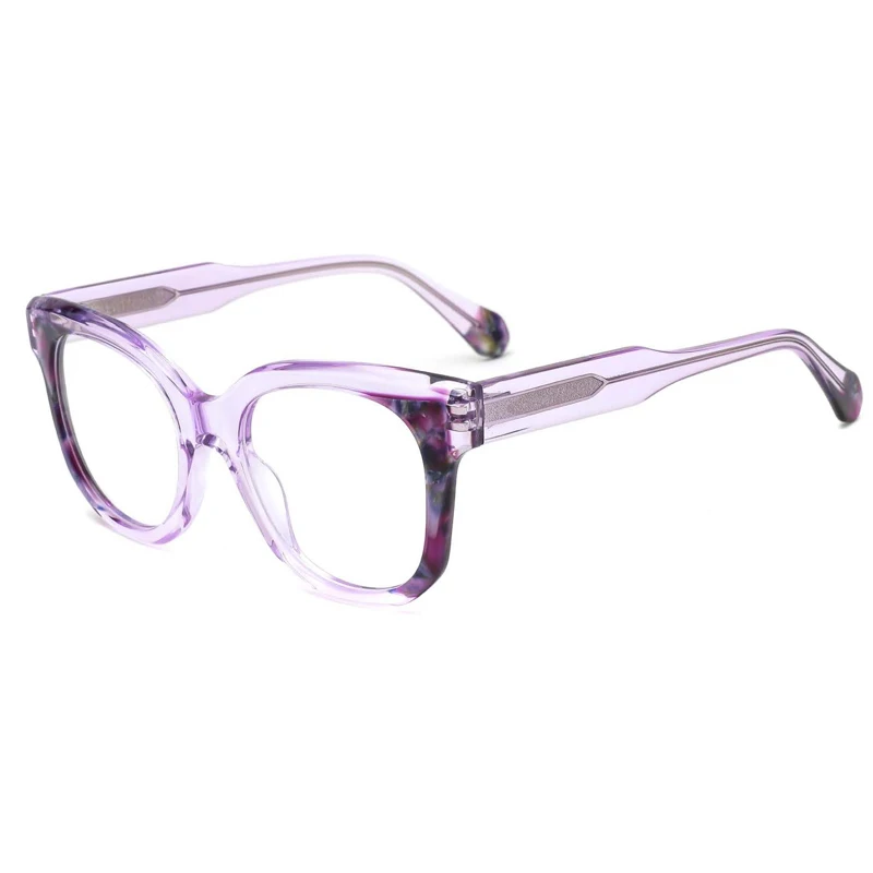 WYH-YHXS8104 New Fashion Acetate Laminating Square Eyeglasses Frames for All Face Spectacles Eyewear with Hinge Insert Temple