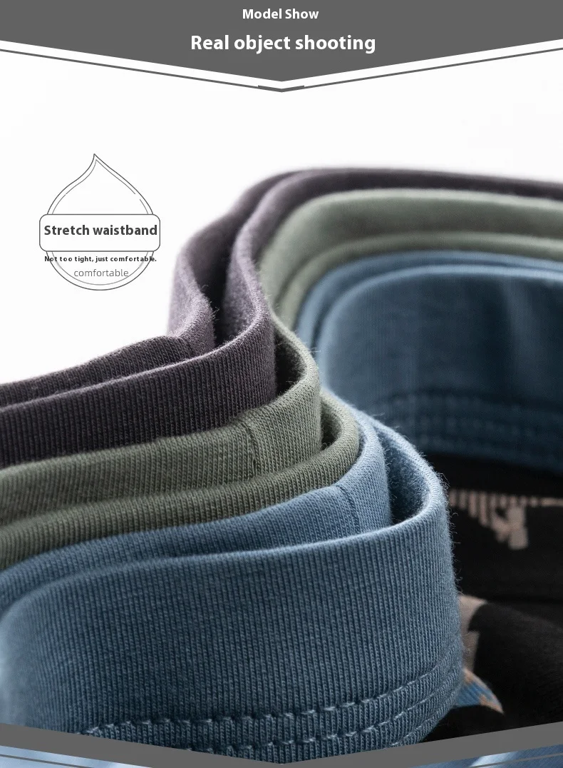 New Arrival Men's Underwear Breathable  Antibacterial Cotton Men's Boxer Briefs Cotton Men's Underpants Custom OEM Supplier
