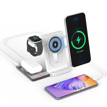 HEATZ U17 5in1 White Foldable Magnetic Fast Wireless Charging for Chargers & Adapters