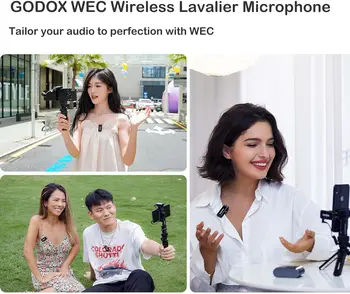 GODOX WEC Wireless Lavalier Microphone 24H 200m Wireless Range Lavalier Lapel Mic Recording Noise Cancellation Compact detail image