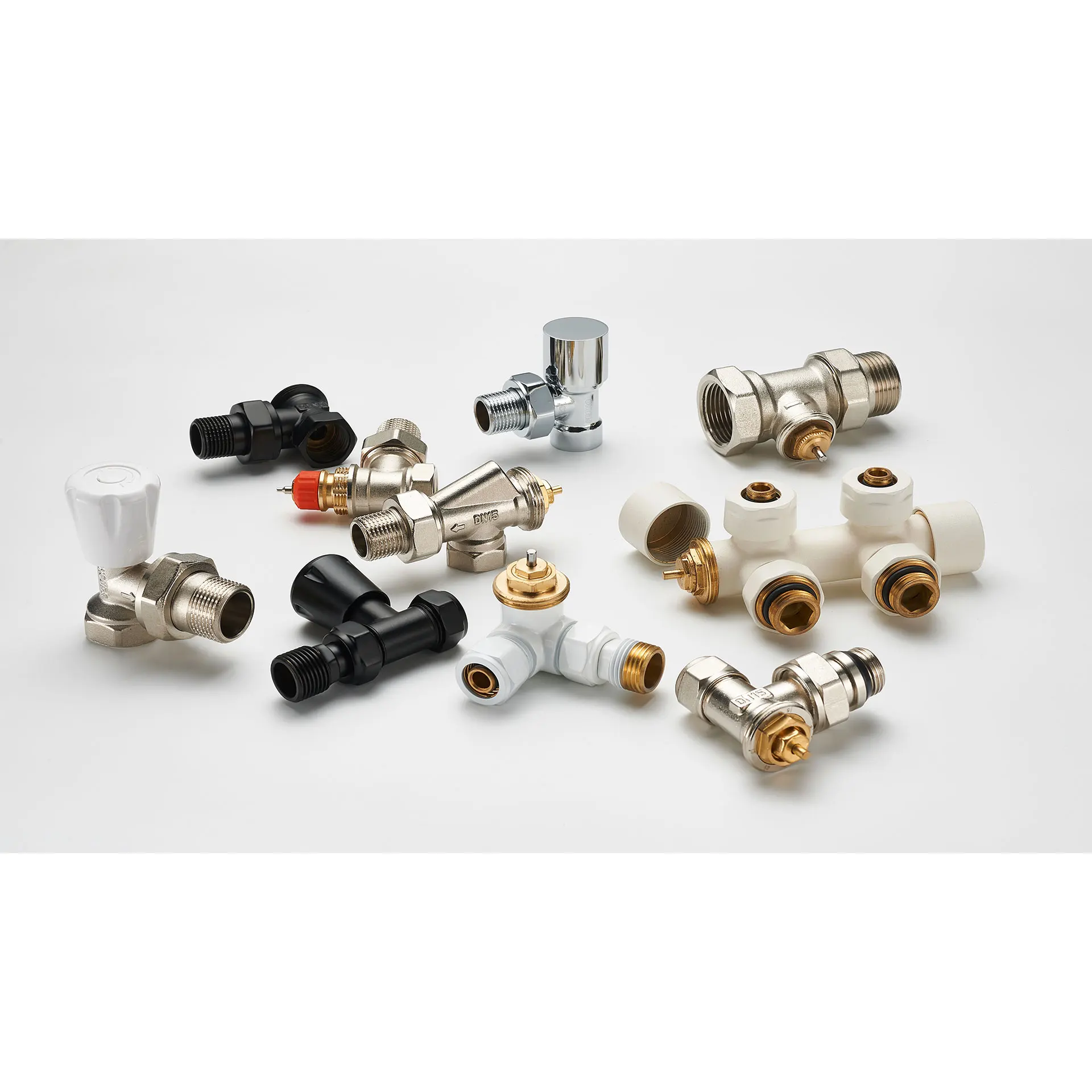 BAIYILUN Ferrule Fittings return flow DN15 Straight brass trv radiator valve