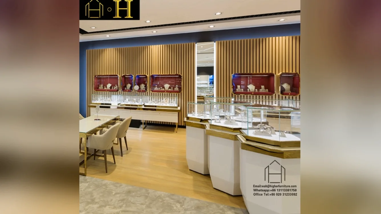 Luxury Metal Jewellery Mall Counter Design Interior Store Stainless