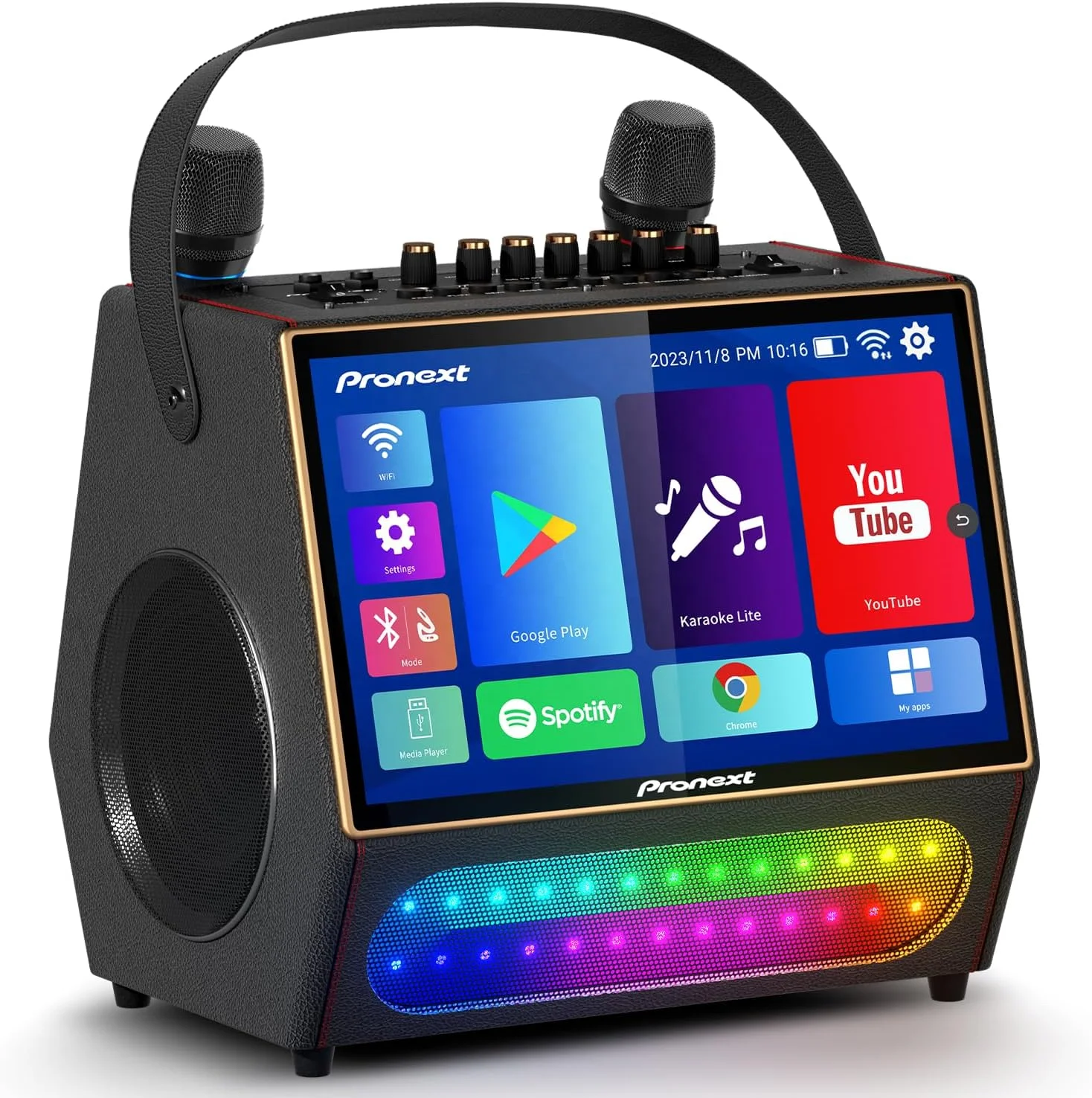 Android Karaoke Machine with Touch Screen and Wireless Microphone