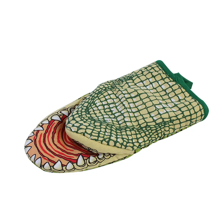 Термоизоляционные перчатки Andeya с изображением животных из мультфильмов, утолщенные перчатки для духовки, барбекю, кухни, высокая температура