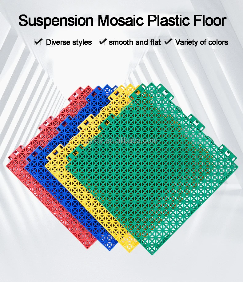Sports Flooring System Tiles Removable Floor Pp Modular Suspended Interlocking Plastic Flooring