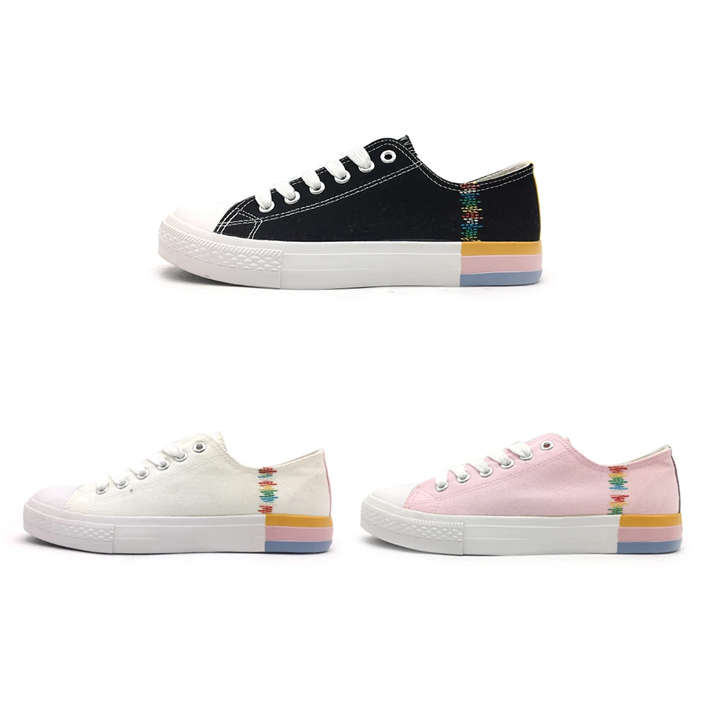 Красочные повседневные холщовые туфли для девочек женские кроссовки на плоской