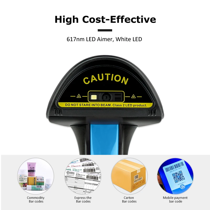 2D Wireless with Bluetooth  Barcode Scanner Supermarket Bar Reader