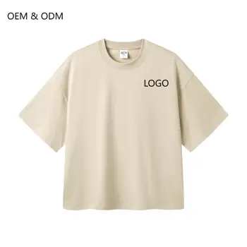 Trendy Brand Boxy Version Basic T-Shirt Heavyweight Unisex Short Sleeve Simple Pure Cotton Casual Style Silk Screen Short Loose