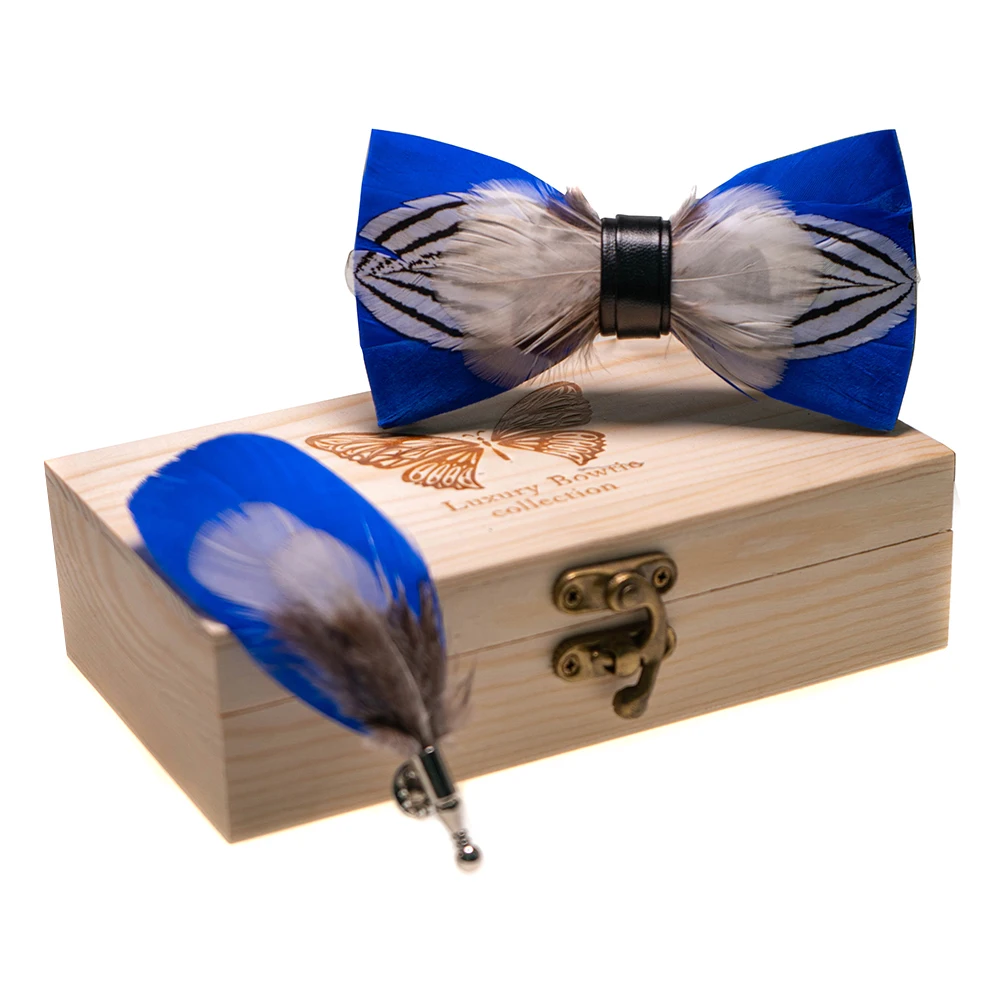 Feather Bow Ties, Hand-Stitched Luxury Bow Ties