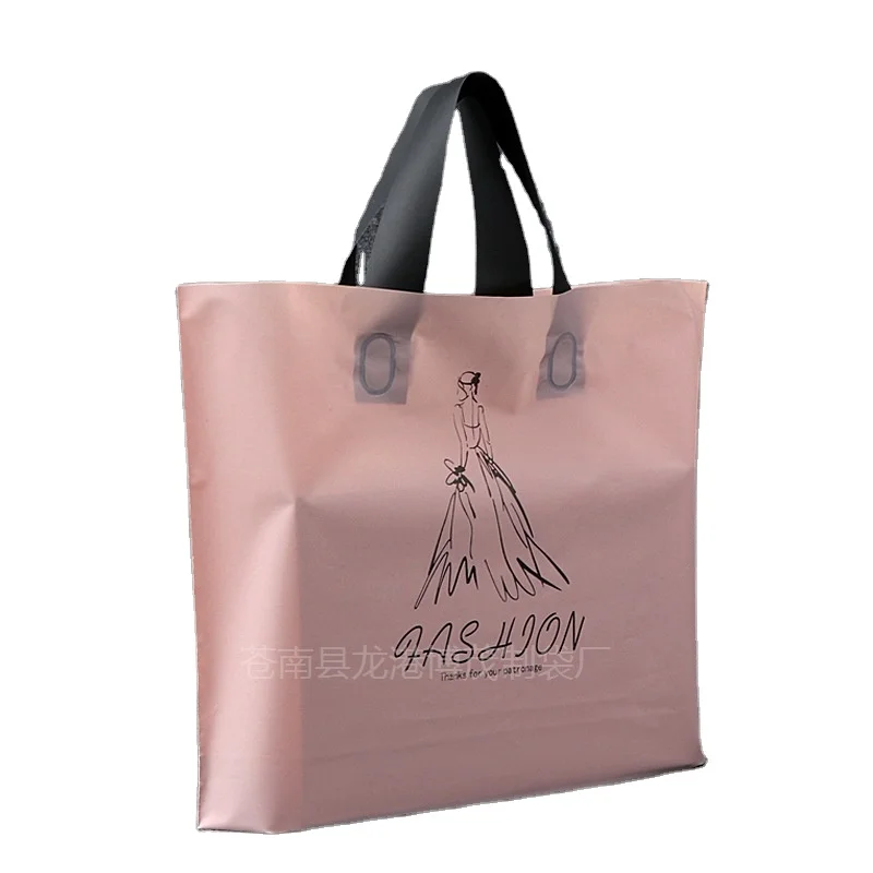 Wholesale Customized Logo Printing Eco Tear-Resistant Plastic Die Cut Handle Bag Reusable Die Cut Plastic Bag