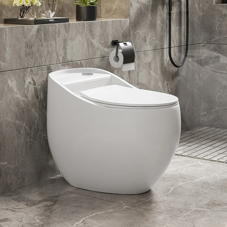 Modern design hotel bathroom round water closet siphon flushing one piece ceramic egg shaped wc toilet factory