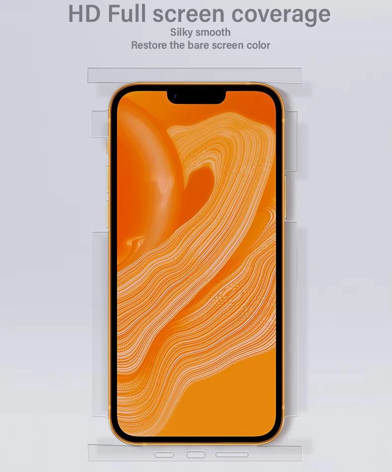 Haowang Wholesale In-stock 120*180mm Anti Shock HD Clear Full Coverage TPH Hydrogel Mobile Curved Screen Protector Film details