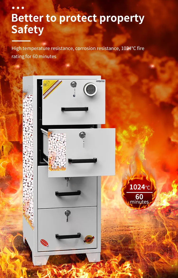 CEQSAFE China Supplier Four Drawers Fireproof Safe Resistant Filing Cabinets details