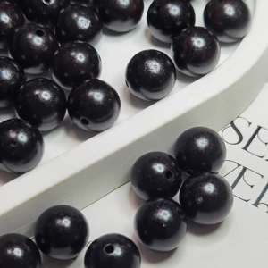 Wholesale Zhejiang Natural Black Sandalwood YB Brand 12mm Smooth Round Beads for Jewelry Making Bracelets