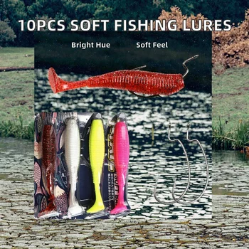 10pcs/bag Wholesale for 10cm 2.3g Printed Artificial Silicone Soft Plastic Lure Sea Fishing Silicone Worm Bait – Soft Lure – view 3