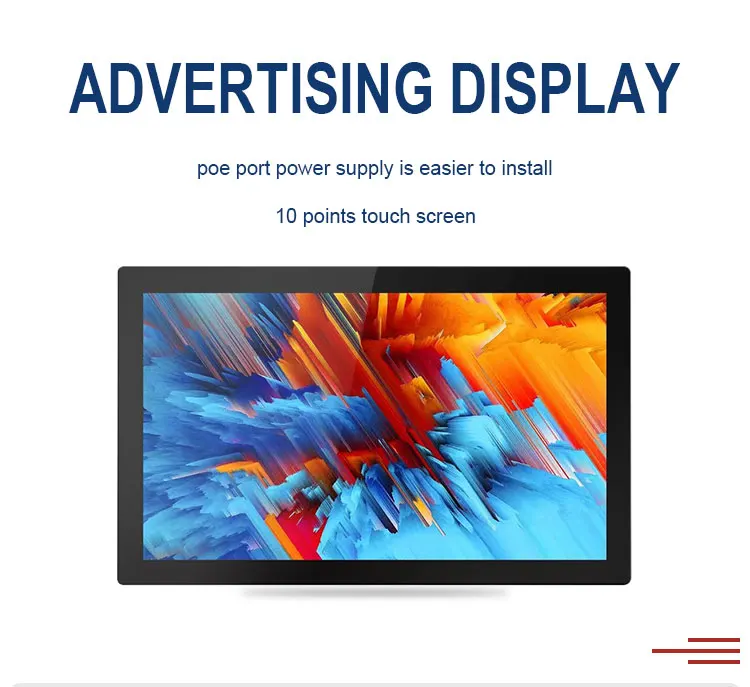 13.3inch Poe Power Supply Indoor Lcd Advertising Display Android Touch Smart Digital Signage Player
