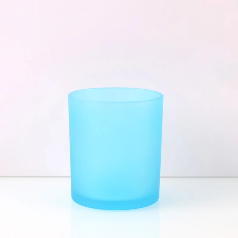 Стеклянная свеча, роскошный переработанный пустой красочный подсвечник, стеклянный контейнер для свечей с бамбуковой крышкой