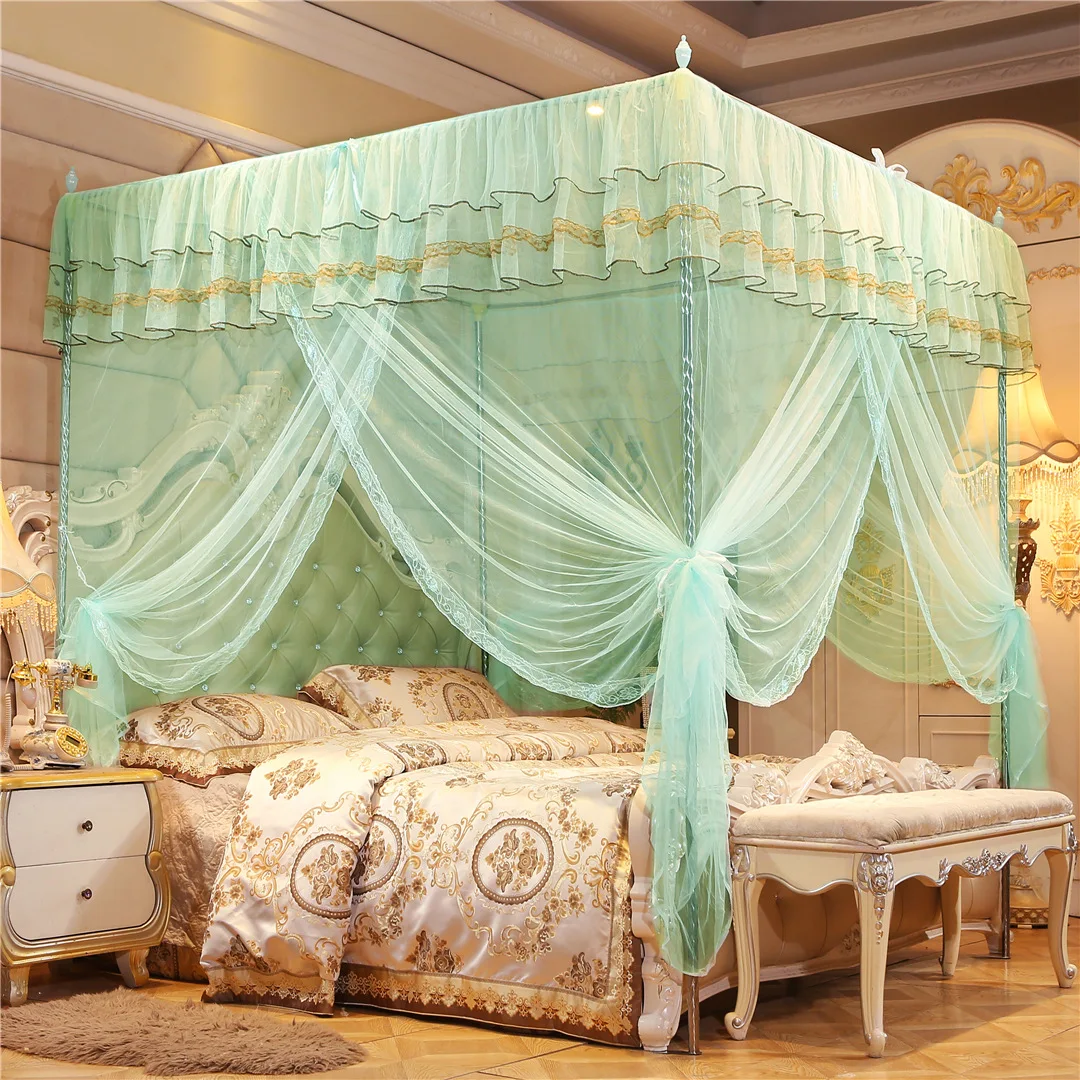 Москитная сетка из полиэстера для трехдверной напольной королевской принцессы желтого цвета