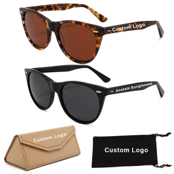 Women Trendy cateye  polarized sun glasses Retro  Personality Square designer men acetate sunglass shades