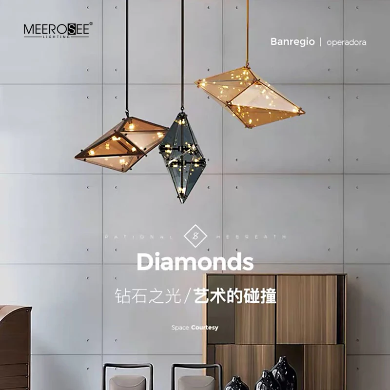 Meerosee Modern Custom Kitchen Pendant Lamp Small Suspension Light for Dinning Cafe Restaurant MD86774