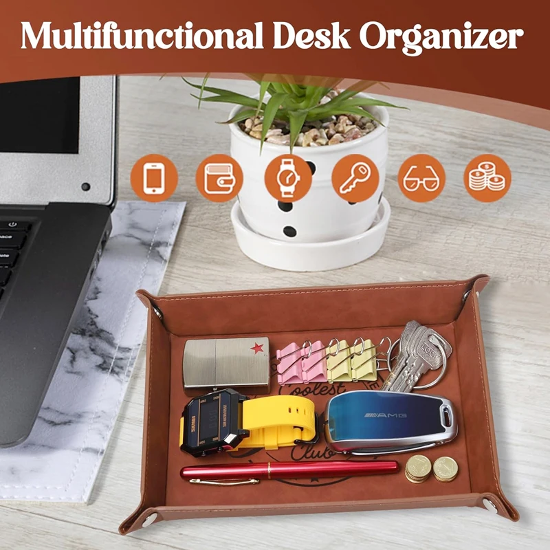 Подарки лучший из искусственной кожи поднос и брелок для ключей мужа от жены Рождественский кожаный Органайзер стола на заказ