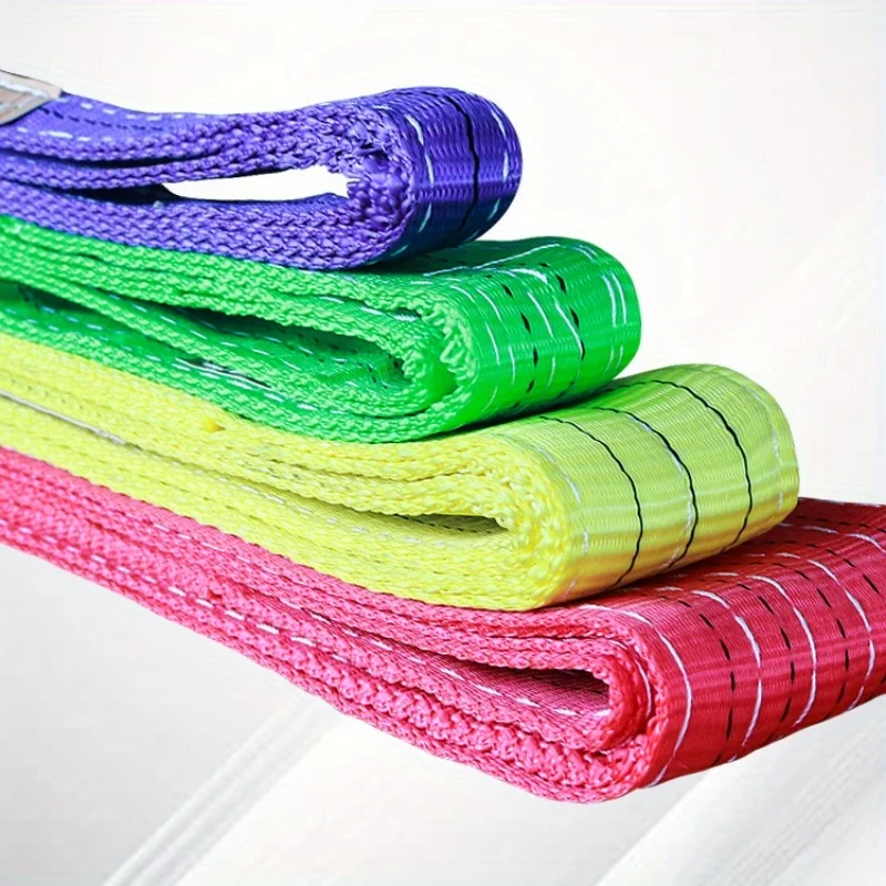 1t 2t 3t 4t 5t 6t 8t 10t 12t Fabric Eslinga Lifting Polyester Flat Eye-Eye Web Sling Round Endless Webbing Sling Belt