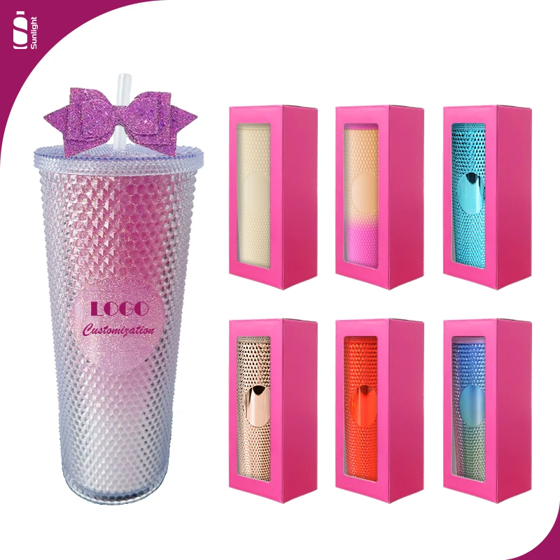 24oz Double Wall Blank Rhinestone Tumbler Cups with Lids