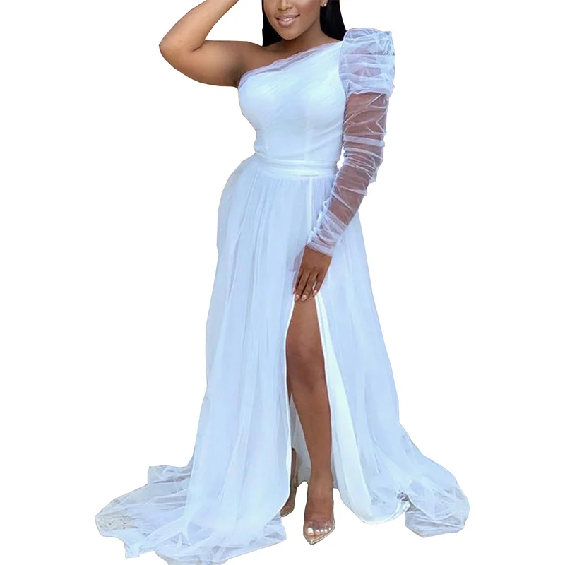 White Tulle Maxi Dress,Wedding Guests 