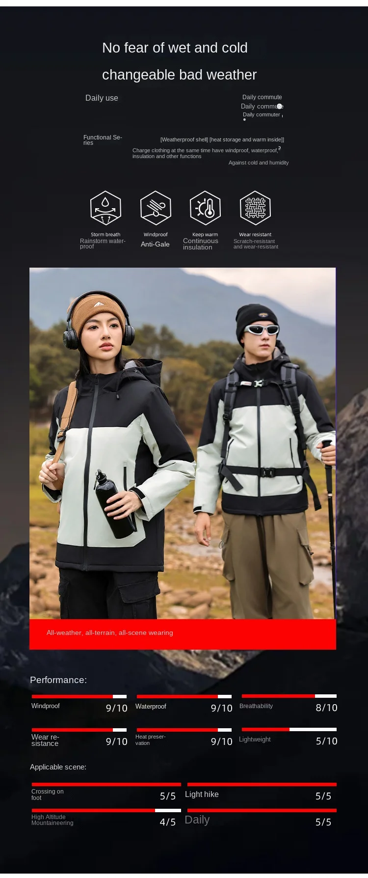 2025 Men's Women's Graphene Windproof Waterproof Fleece-Lined Jacket Thickened Long Winter Work Printed Design for