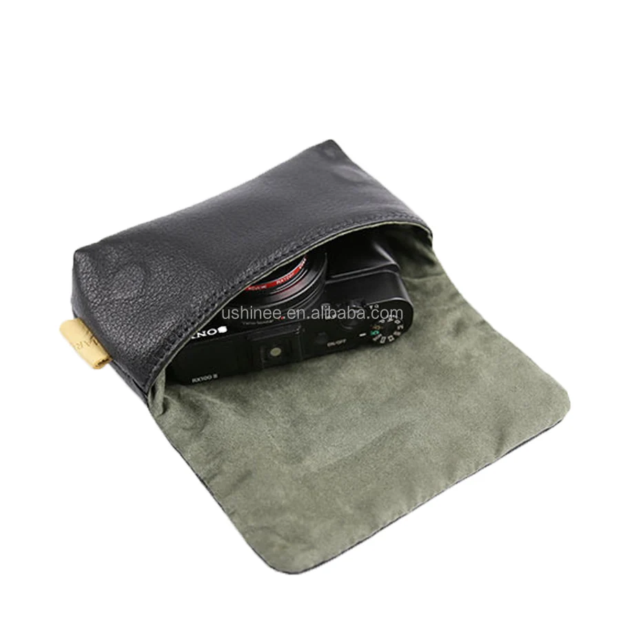 Genuine Leather Mini Small Camera Soft Bag Case for Sony Canon Digital Camera DC
