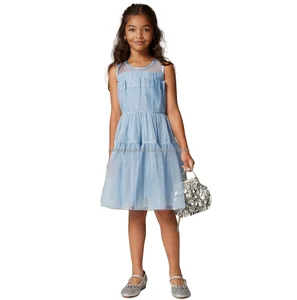 2026 Custom Summer Princess Party Dress for Girls ODM Casual Cute h Tutu Dress with Soft Mesh Floral Pattern for Children