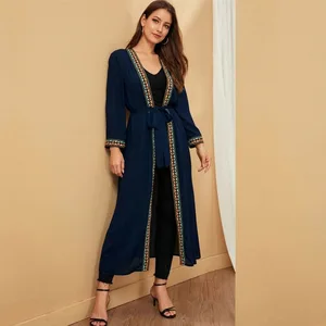 Muslim Fashion Design Elegant Ladies Long Sleeve Robe Ethnic Caparison Dresses