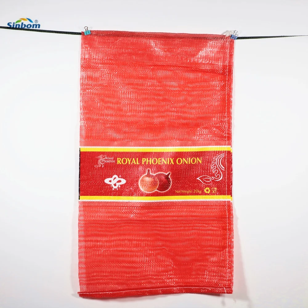 China Manufacturer Pp Knitted Packaging Onions Leno Mesh Net Bag for Fruit Vegetable Firewood