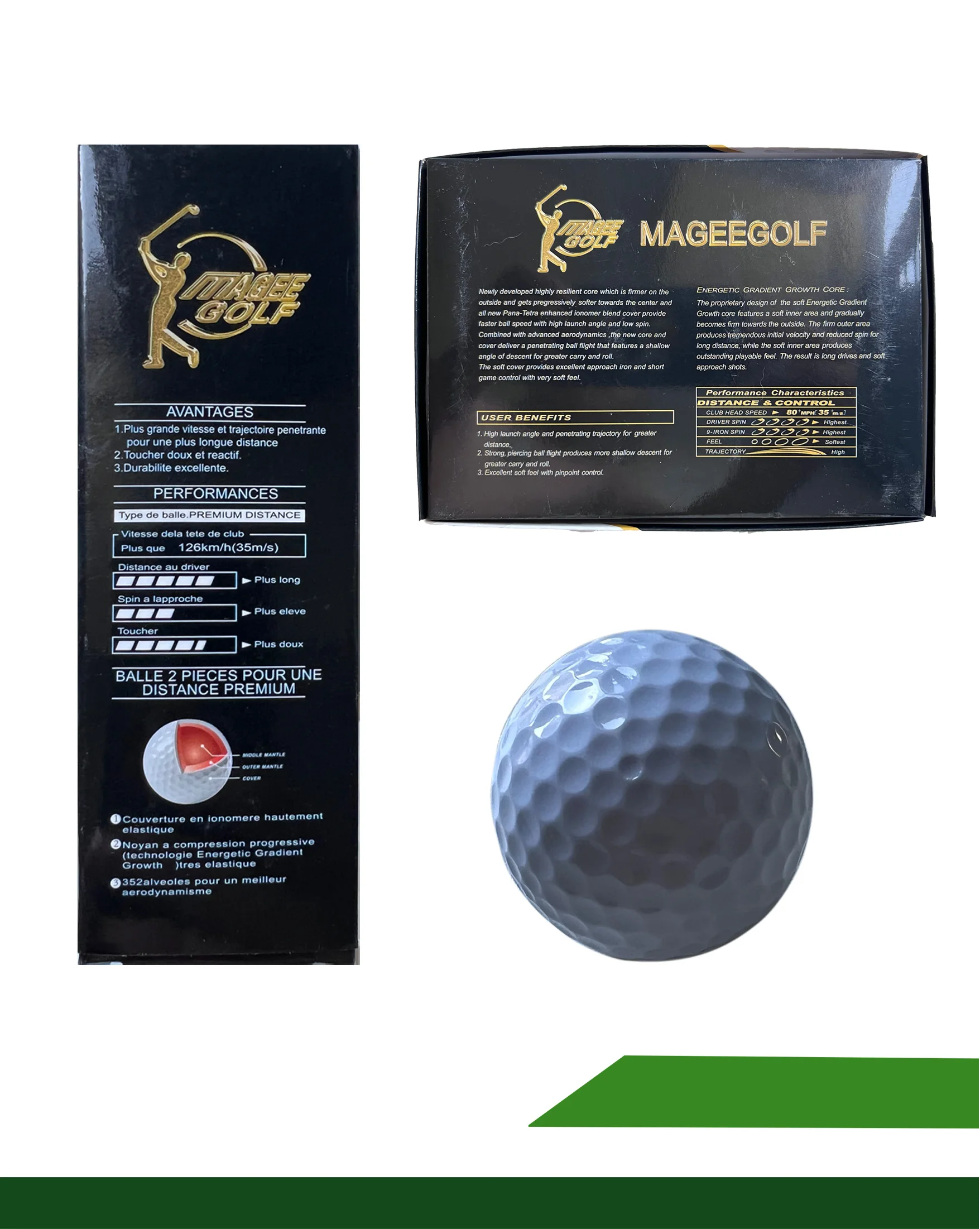 New Arrival 12 Pieces Gift Box Factory Price Standard 2layer Golf