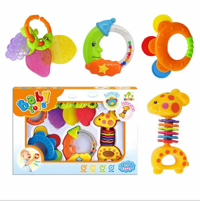 Нетоксичные безопасные пластиковые Забавные музыкальные погремушки Игрушка для раннего развития Набор детских звонков