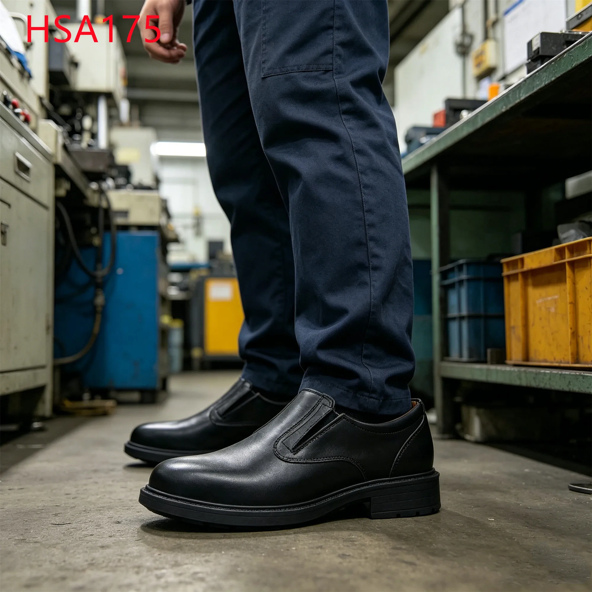 LXG,Engineering Site Steel Toe Cap Insert Manager Safety Shoes Equipment Inspection Aci&alkali Proof Pull on Leader Shoes HSA175