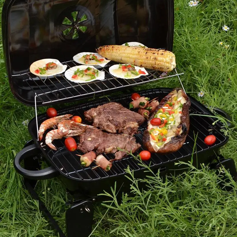 Outdoor Smokers Folding Tabletop Picnic Camping Barbecue Oven Portable