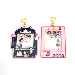 Manufacturers Kawaii Custom Printed Hologram Holographic Glitter Anime Transparent Clear Epoxy Acrylic Keychain Charm