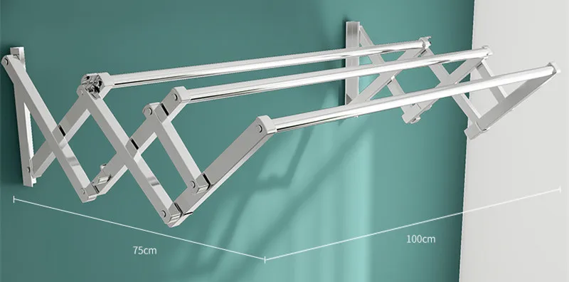 Extendable Wall Mounted Drying Rack - Space-Saving Laundry